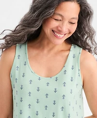 Charter Club Women's Printed Jersey Tank Sleepshirt, Exclusively at Macy's