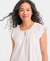 Charter Club Women's Mother's Day Printed Cotton Short Sleep Gown, Macy's Exclusive