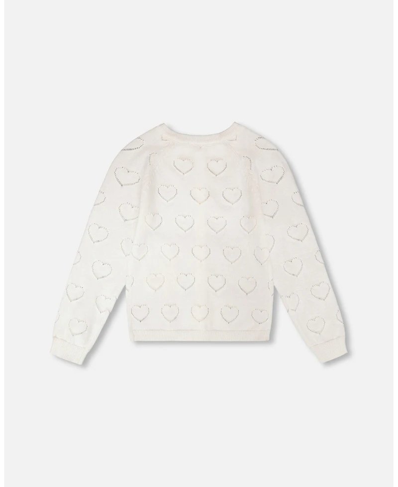 Deux par Deux Baby Girls Pointelle Knit Cardigan