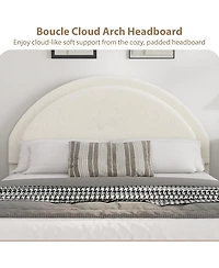 gaomon Twin Bed Frame with Storage Drawers, Upholstered Boucle Platform, Round Headboard, Heavy-Duty, Noise-Free