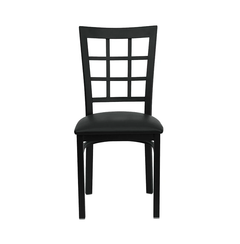 Emma+Oliver 2 Pack Window Back Metal Restaurant Chair