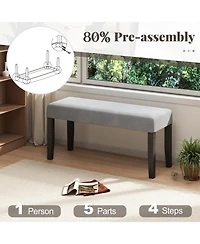 Slickblue Bedroom Upholstered Bench with Cushioned Seat and Wood Legs