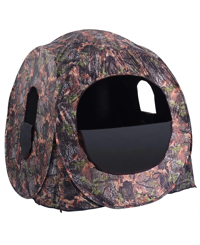 Mecale Portable Pop-Up Ground Camo Hunting Blind Enclosure, Surround View Shelter
