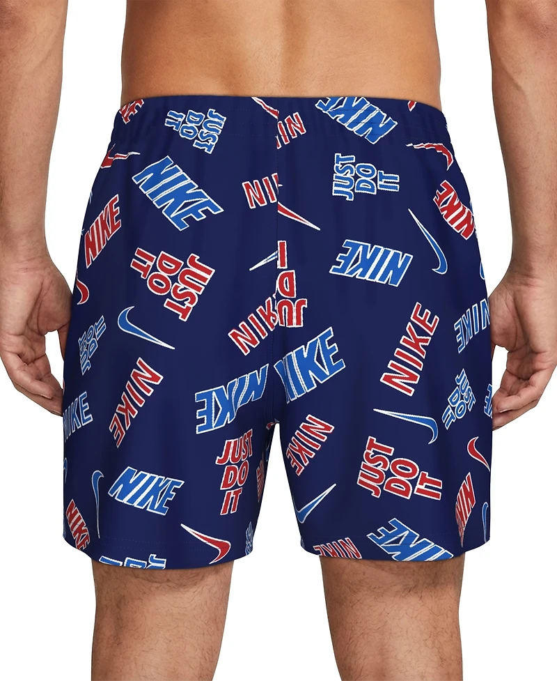 Nike Men's 5" Breaker Multi Logo Print Volley Swim Shorts