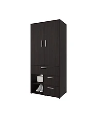 Fm Furniture Care Free Multi-Storage Wardrobe with Rod and Shelving