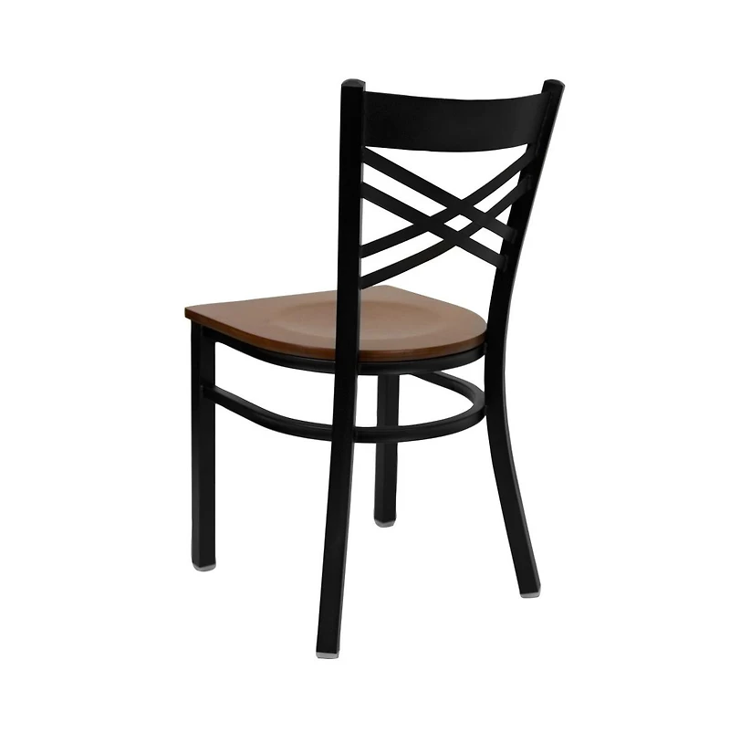 Emma+Oliver 2 Pack "X" Back Restaurant Chair