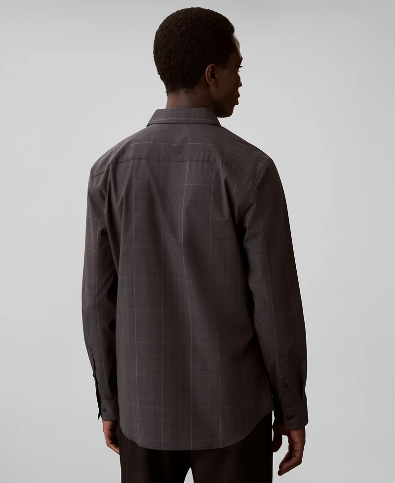 Calvin Klein Men's Grid Supima Stretch Slim-Fit Shirt