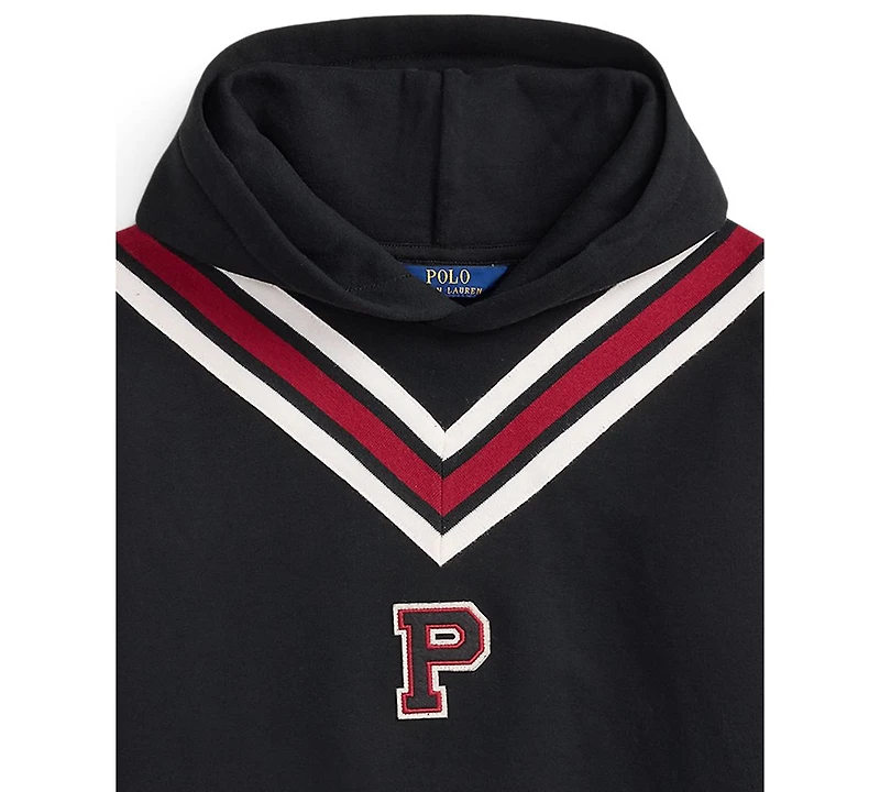 Polo Ralph Lauren Girls' 7-16 Cricket-Stripe Fleece Letter Hoodie