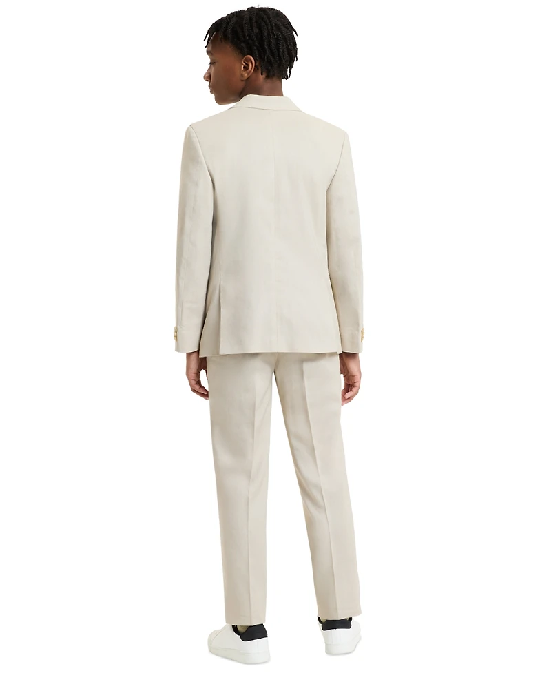 Michael Kors Boys' 8-20 Khaki Linen Notch Collar Jacket
