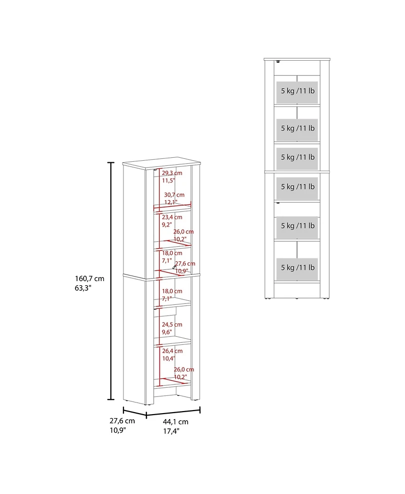 Fm Furniture Catalina Tall Stylish Cabinet, Bathroom Organizer with Closed Compartments and Daily Use Areas, Wenge