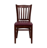 Emma+Oliver Vertical Slat Back Wooden Restaurant Dining Chair