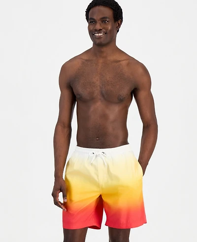 Club Room Men's Kenji Ombre Swim Trunks, Created for Macy's