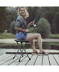 Mecale Adult Folding Stool with Built-In Carry Handle, Portable Compact Seat