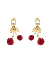 Coach Red Signature C Cherry Drop Earrings