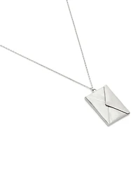 Coach Antique Silver Runway Envelope Pendant Necklace