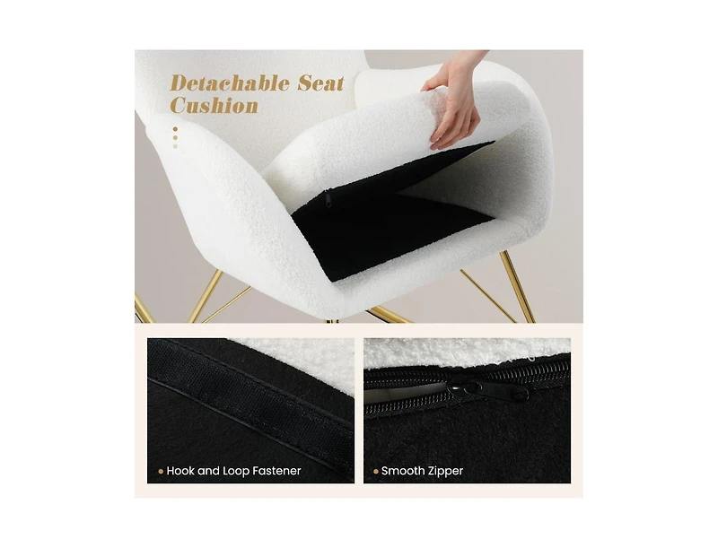 Slickblue Nursery Rocking Chair with Curved Backrest and Armrests