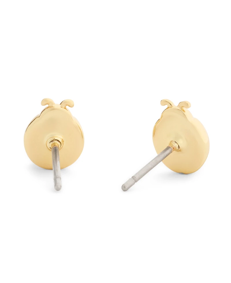 Coach Faux Stone Ladybug Stud Earrings
