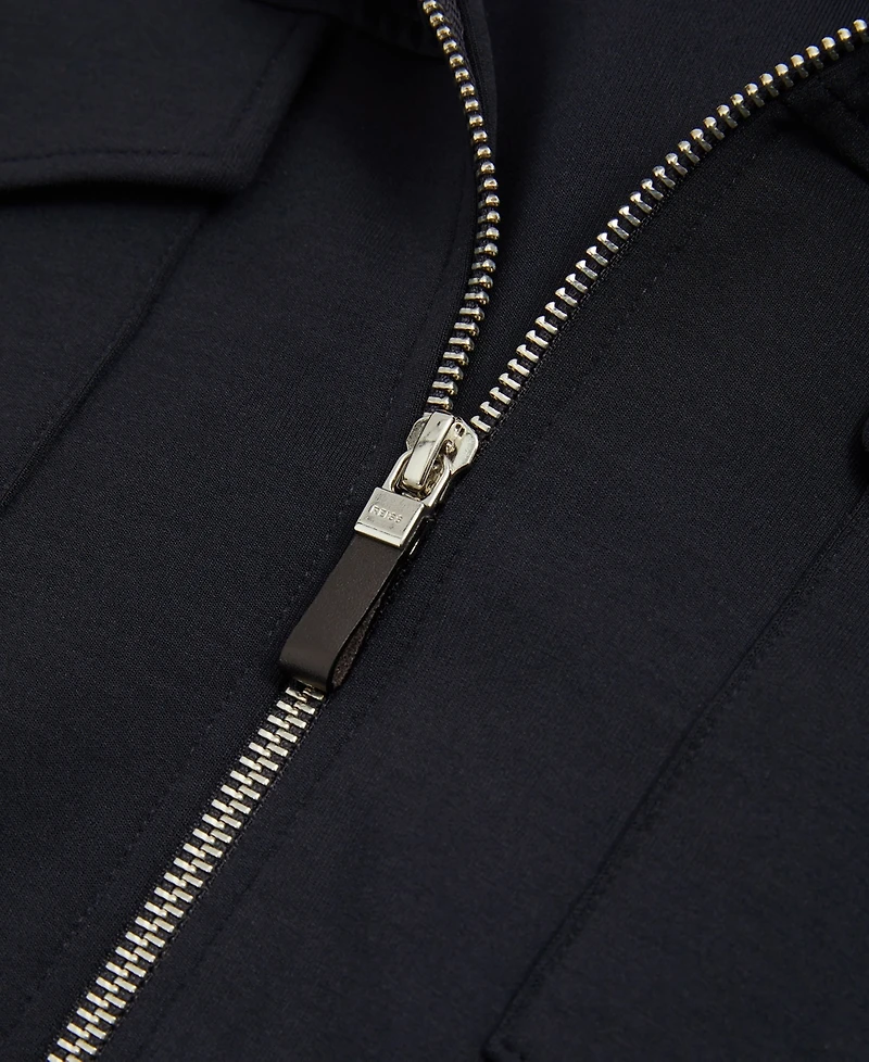 Reiss Men's Premium Interlock Zip-Through Overshirt