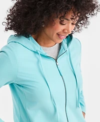 Style & Co Women's Zip-Front Hooded Sweatshirt, Created for Macy's
