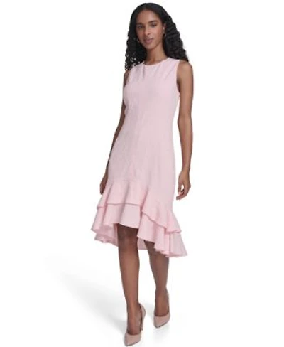 Tommy Hilfiger Womens Sleeveless Blossom Jacquard Midi Dress