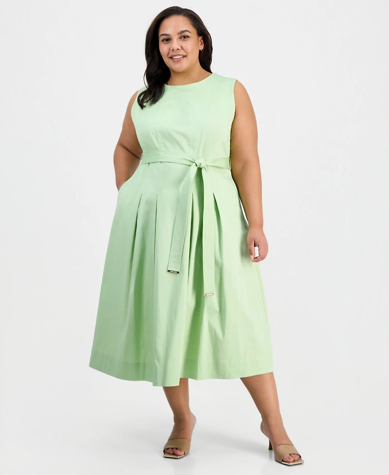 Anne Klein Plus Belted Midi Dress