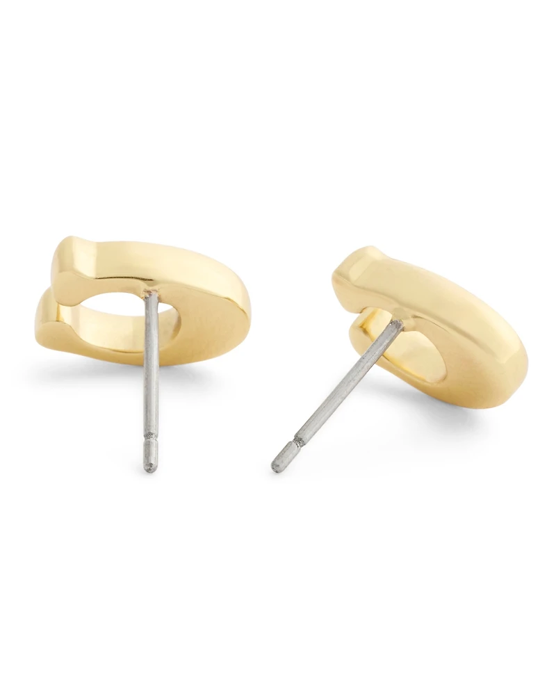 Coach Black Signature C Enamel Stud Earrings