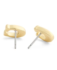 Coach Black Signature C Enamel Stud Earrings