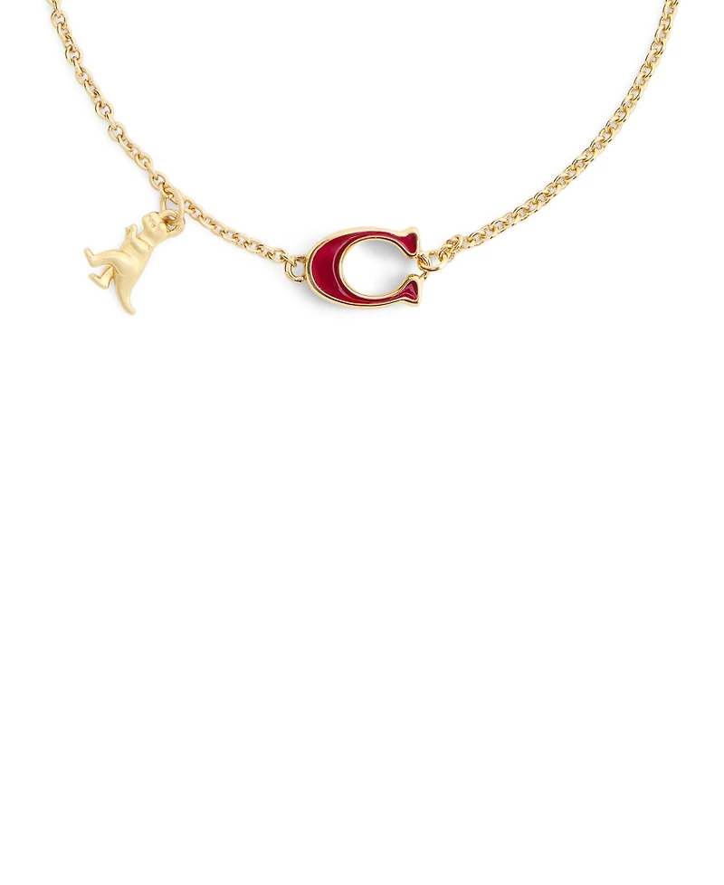 Coach Faux Stone Signature C Rexy Strand Bracelet