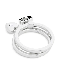 Coach Faux Stone Signature C Rexy Charm Duo Ring Set