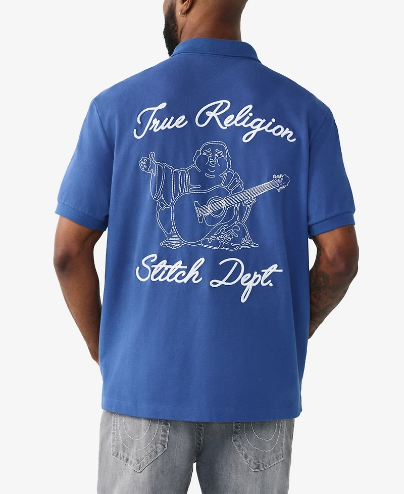 True Religion Men's Short-Sleeve Embroidered Polo Shirt