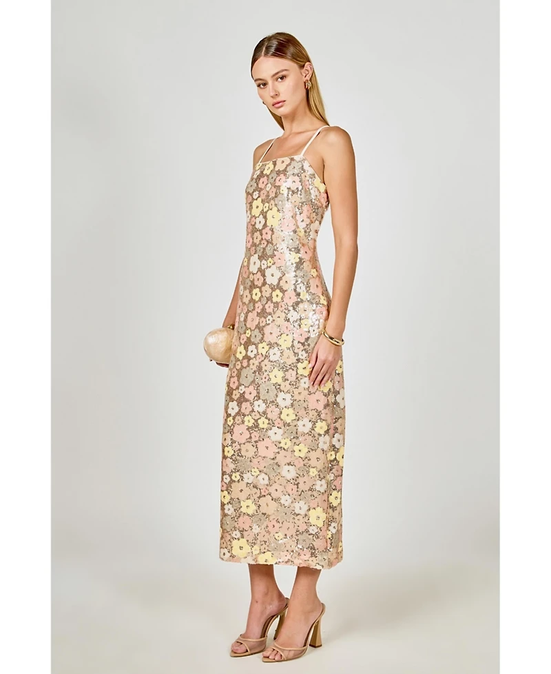 endless rose Women's Sequin Midi Dress