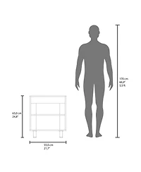 Fm Furniture Jerome Under Sink Storage Cabinet with Open Shelves for Bathroom Organization, Natural oak