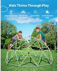 Sugift 10FT Kids Climbing Dome 1000 Lb Capacity with Octopus Net and Basketballs