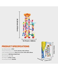 Sugift 230-Piece Marble Run Set with Motorized Elevator & 15 Marbles