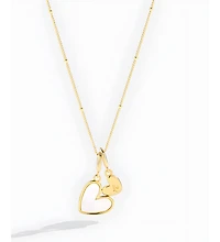 Mint & Lily Mother Of Pearl Heart Initial Necklace Gold Plated Sterling Silver