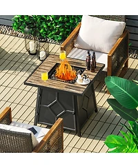 Sugift 28 Inch 40000 Btu Propane Gas Fire Pit Table With Cover