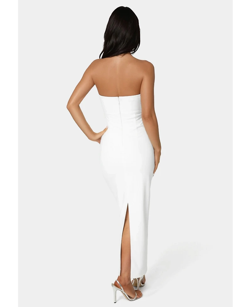 Bebe Women's Embellished Strapless Column Maxi Dress