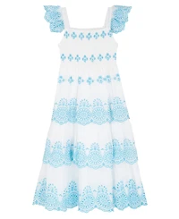 Rare Editions Girls' 7-16 Smocked Square Neck Dress