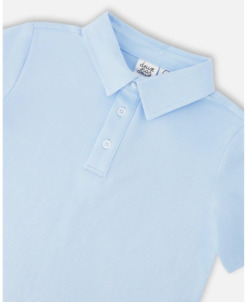 Deux par Toddler Boys Polo T-Shirt Pale Blue - Toddler|Child