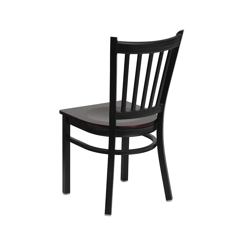 Emma+Oliver Vertical Back Metal Restaurant Dining Chair