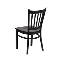 Emma+Oliver Vertical Back Metal Restaurant Dining Chair
