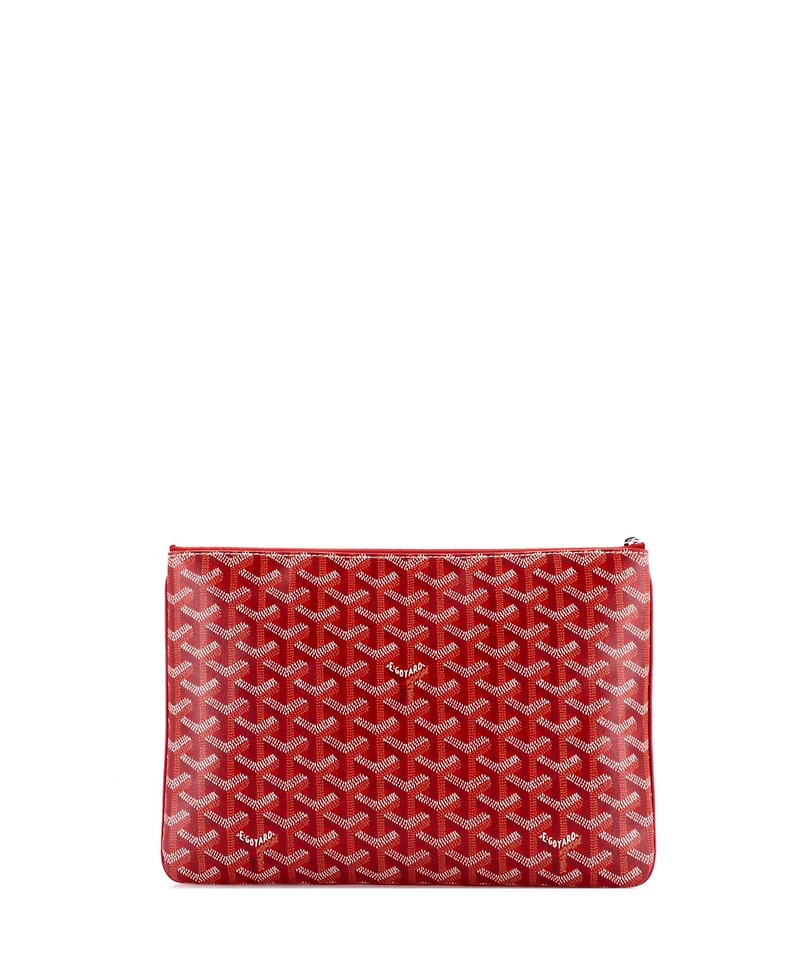Pre-Owned Goyard Mm Senat Zip Pouch Coated Canvas