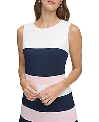 Tommy Hilfiger Women's Colorblocked Scuba Crepe Sleeveless Dress