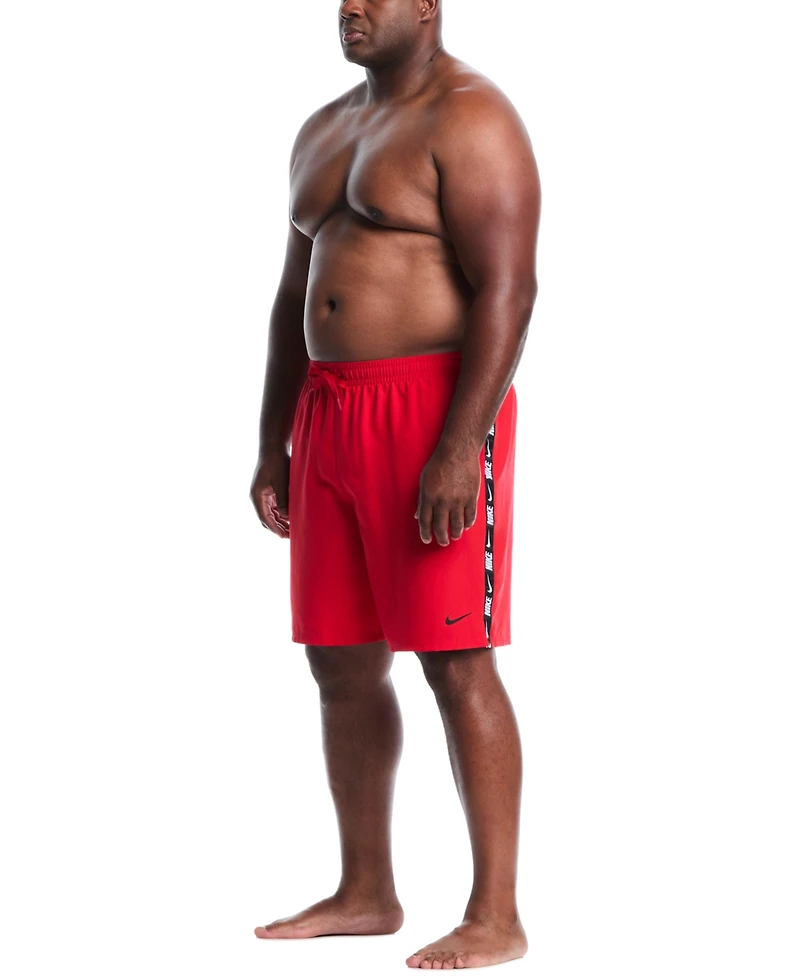 Nike Men's 9" Big & Tall Breaker Logo Tape Volley Swim Shorts