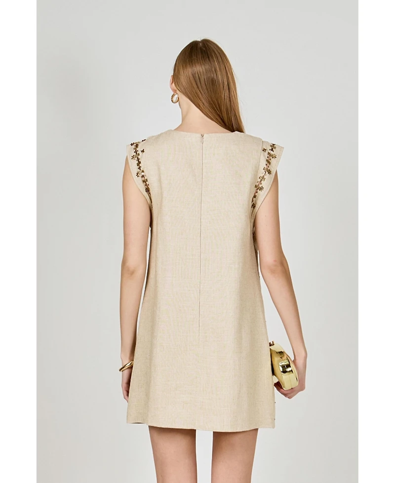 endless rose Women's Beaded Mini Dress