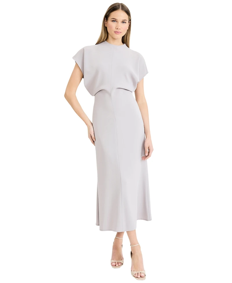 Luxely Women's Draped Dolman-Sleeve Midi Dress