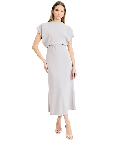 Luxely Women's Draped Dolman-Sleeve Midi Dress
