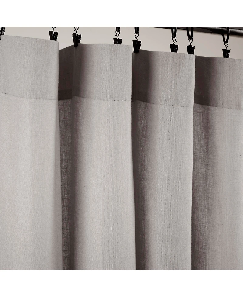 Lush Decor Belgian Flax Prewashed Linen Rich Cotton Blend Window Curtain Panel Single Gray 50x84