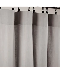 Lush Decor Belgian Flax Prewashed Linen Rich Cotton Blend Window Curtain Panel Single Gray 50x84