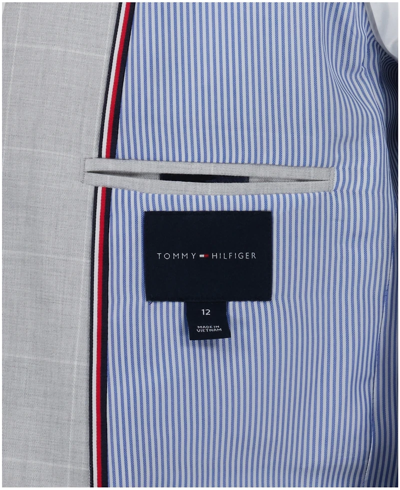 Tommy Hilfiger Boys' 8-20 Textured Check Sport Front Button Coat